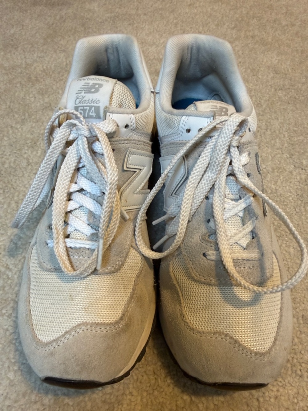 New Balance 574 Sneakers in Light Gray and White